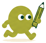 Pip the mascot writing out a group contact list